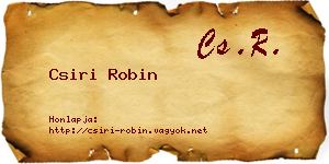Csiri Robin névjegykártya